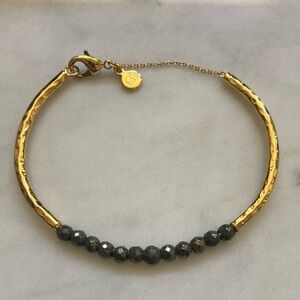 Gorjana gold and pyrite beaded bracelet